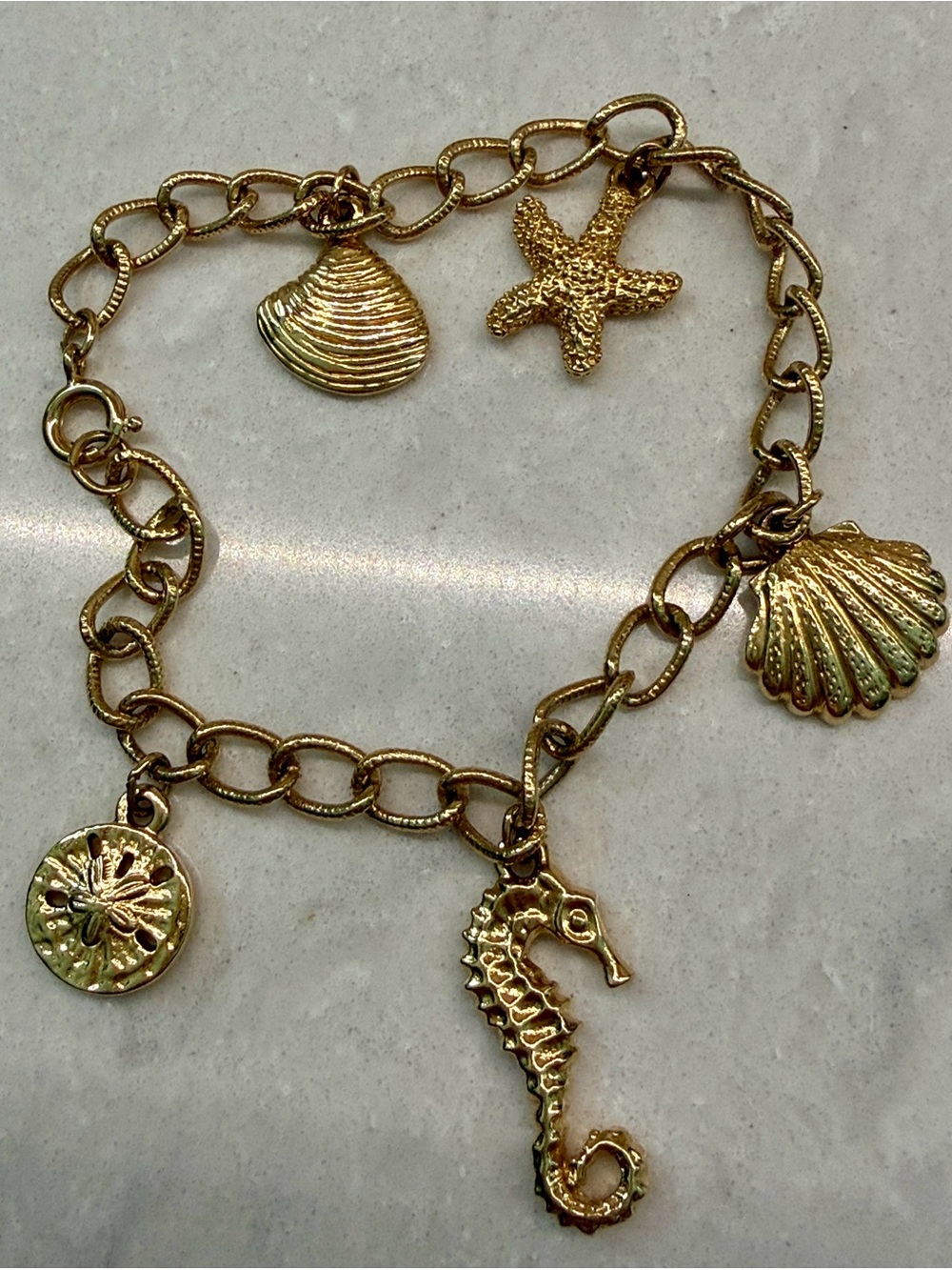 Gold-Tone Seaside Charm Bracelet